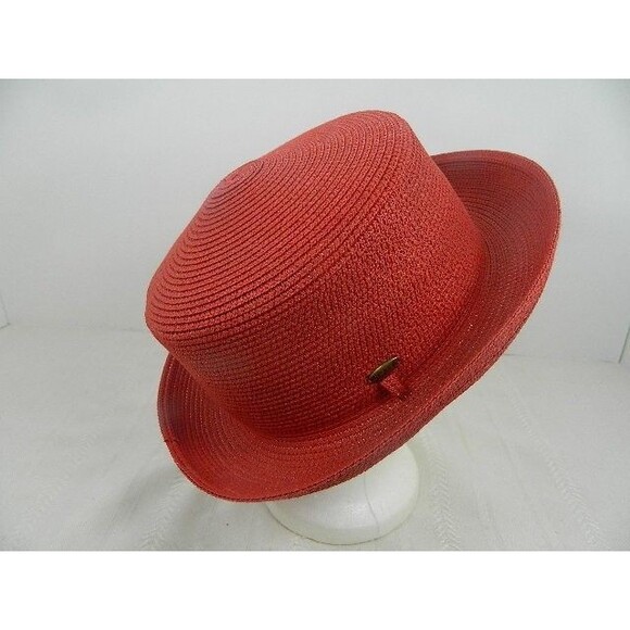 Vintage Red Hat Society Hat by SCALA Collezione Handcrafted in Taiwan - Picture 5 of 14